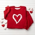 thumbnail image 1 of NAISIBABY Valentine's Day Sweatshirt for Girls, Pullover Fleece Lined Long Sleeve Heart Prints Fashion Tops Red 12T, 1 of 5