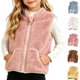 thumbnail image 1 of NAISIBABY Vest for Girls Size 8，Fleece Zip-Up Winter Warm Sleeveless Pullover Outerwear Pink, 1 of 7