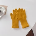 thumbnail image 1 of NAISIBABY Winter Gloves for Boys Girls, Thicken Warm Stretch Full Finger Kids Knit Gloves Yellow, 1 of 4