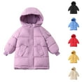 thumbnail image 1 of NAISIBABY Winter Puffer Jacket for Boys Girls 8T, Knee-Length Windproof Hooded Warm Thicken Casual Quilted Coat Purple(3-11T), 1 of 3