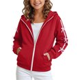thumbnail image 1 of NAISIBABY Zipper Hoodies for Girls Solid Long Sleeve with Pockets Casual Sweatshirt Coat Red Size 5 T, 1 of 7