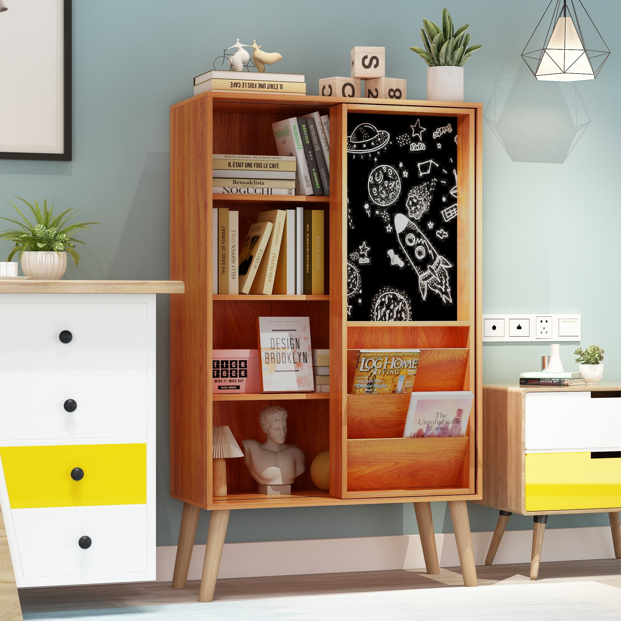 Sauder storybook 2024 storage bin bookcase