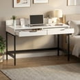 thumbnail image 1 of NAIYUFA Computer Desk with Drawers,Home Office Gaming Desks with Hidden Storage,Study Writing Home Office Table for Small Spaces,White, 1 of 8