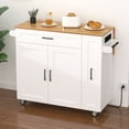 thumbnail image 1 of NAIYUFA Kitchen Island with Wheels & Adjustable Shelf,Modern Kitchen Islands with Power Outlets,Door Storage Cabinet,Drawers, 1 of 9