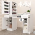 thumbnail image 1 of NAIYUFA 47 in Manicure Table with Glass Top, Power Outlets, Storage Cabinets and Wrist Rest, White, 1 of 12