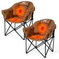 thumbnail image 1 of NAIZEA 2 PACK Oversized Heated Camping Chair, Portable Folding Lawn Chair, 3 Heat Levels, Outdoor Lounge Patio Chair, with Large Pockets , Travel Bag and Headrest, Supports 500lb, 1 of 7