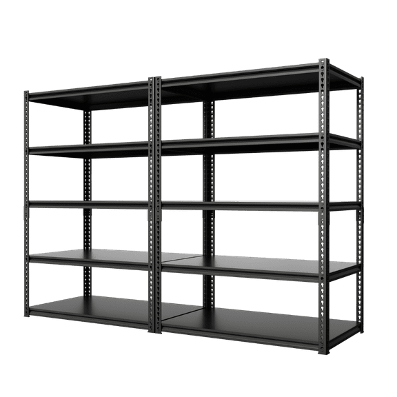 NAIZEA 2 Pack 72"H x 36"W x 18"D Garage Shelving, Heavy Duty Steel Shelving Storage Rack Shelves, 5 Tier Steel Shelf Rack Shelf Unit, 2000LB Capacity
