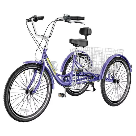 NAIZEA 20" Adult Tricycle, 7 Speed Cruise Trike with Large Basket for Men, Women, Seniors, 3 Wheel Bikes for Exercise Shopping Picnic Outdoor Activities