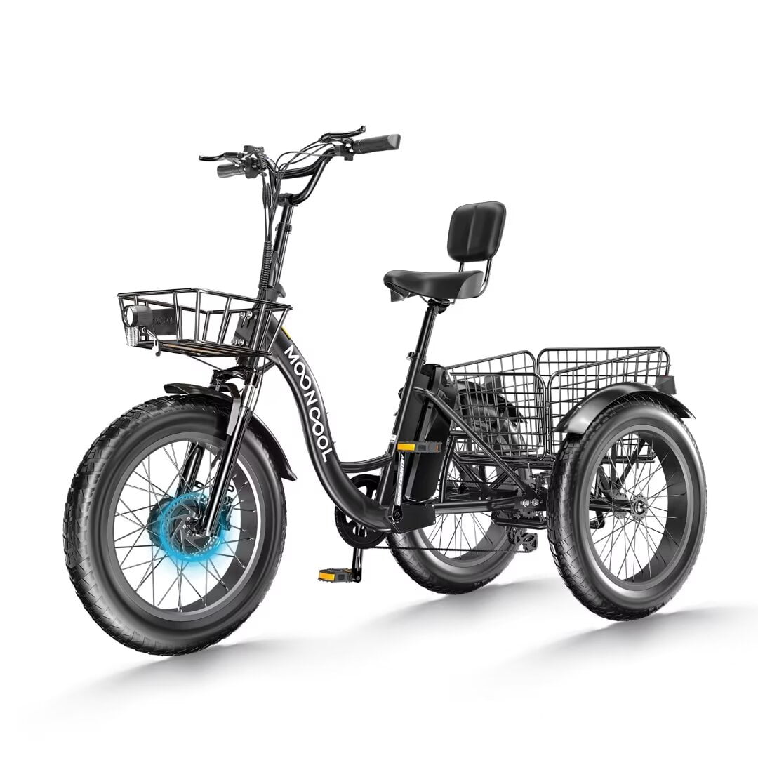 NAIZEA 20" Electric Trike Tricycle for Adults, 7 Speed Fat Tire