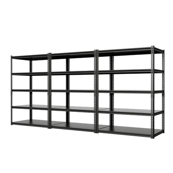 NAIZEA 3 Pack 72"H x 36"W x 18"D Garage Shelving, Heavy Duty Steel Shelving Storage Rack Shelves, 5 Tier Steel Shelf Rack Shelf Unit, 2000LB Capacity