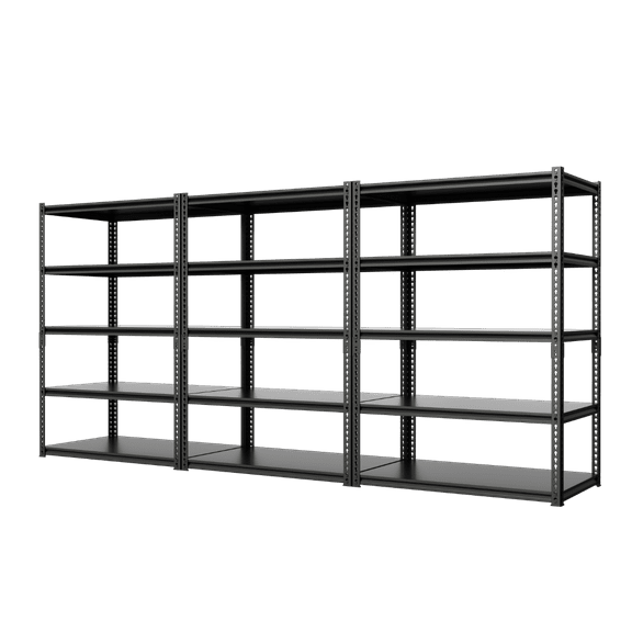 NAIZEA 3 Pack 72"H x 36"W x 18"D Garage Shelving, Heavy Duty Steel Shelving Storage Rack Shelves, 5 Tier Steel Shelf Rack Shelf Unit, 2000LB Capacity