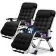 thumbnail image 1 of NAIZEA 2 PACK Zero Gravity Chair, Folding Adjustable 1 Indoor Reclining Lounge Chair with Removable Cushion, Headrest and Cup Holder, Supports up to 440lbs, 1 of 10