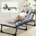 thumbnail image 1 of NAIZEA 75" Folding Camping Cot for Adult, Adjustable 4-Position Folding Bed, Portable Folding Sleeping Bed, Folding Lounge Chair, 1 of 10