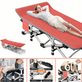 thumbnail image 1 of NAIZEA 75" Folding Camping Cot for Adults,Portable Sleeping Bed with Mattress&Carrying Bag,Red, 1 of 6