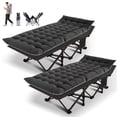 thumbnail image 1 of NAIZEA 75" Outdoor Folding Bed for Adult, Portable Camping Cot with Mattress and Carry Bag, Black, 2pack, 1 of 9