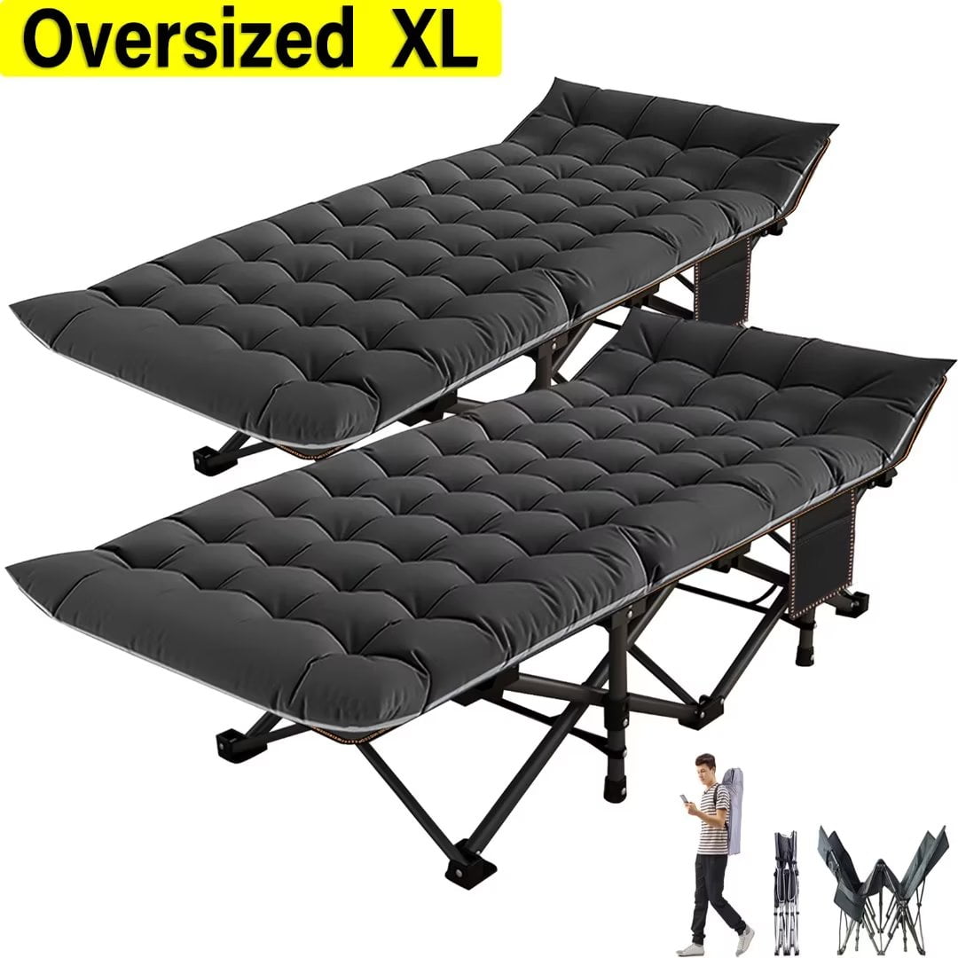 NAIZEA 78" Oversized XL Folding Bed Cot with Mattress, Folding Camping