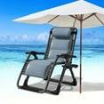 thumbnail image 1 of NAIZEA Zero-Gravity Reclining Outdoor Lounge Chair with Headrest and Cup Holder, Set of 2, Blue, 1 of 9