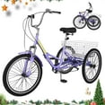 thumbnail image 1 of NAIZEA Adult Folding Tricycle 7-Speed, 20/24/26-Inch Three Wheel Cruiser Bike with Cargo Basket, Foldable Tricycle for Adults, Women, Men, Seniors, Teenagers, 1 of 7