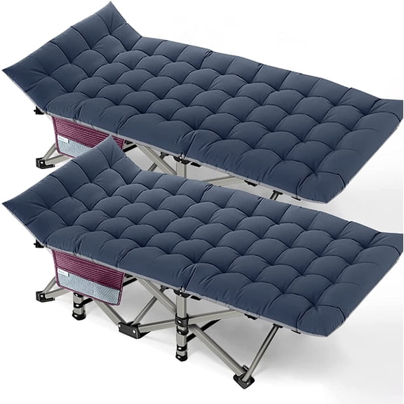 NAIZEA Camping Cot, Portable Folding Cots for Adults, Heavy Duty Outdoor Sleeping Cot Bed with Carry Bag &mattress