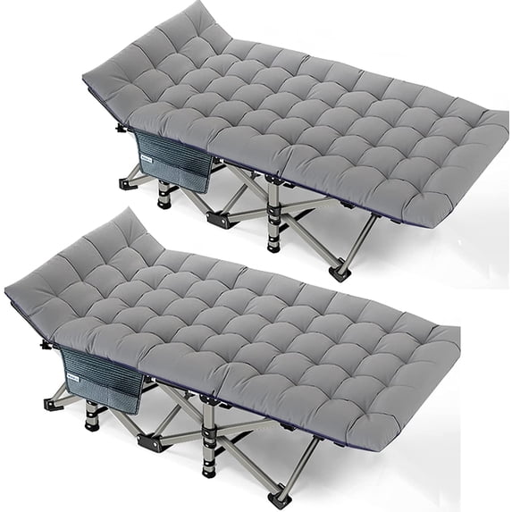 NAIZEA Camping Cot, Portable Folding Cots for Adults, Heavy Duty Outdoor Sleeping Cot Bed with Carry Bag &mattress