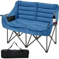 thumbnail image 1 of NAIZEA Double Camping Chair, Folding Camping Loveseat Duo Chair for Adults, Oversized Double Folding Chair, Camping Bench Lawn Chairs Patio Lounge Chairs for Adults, 1 of 7