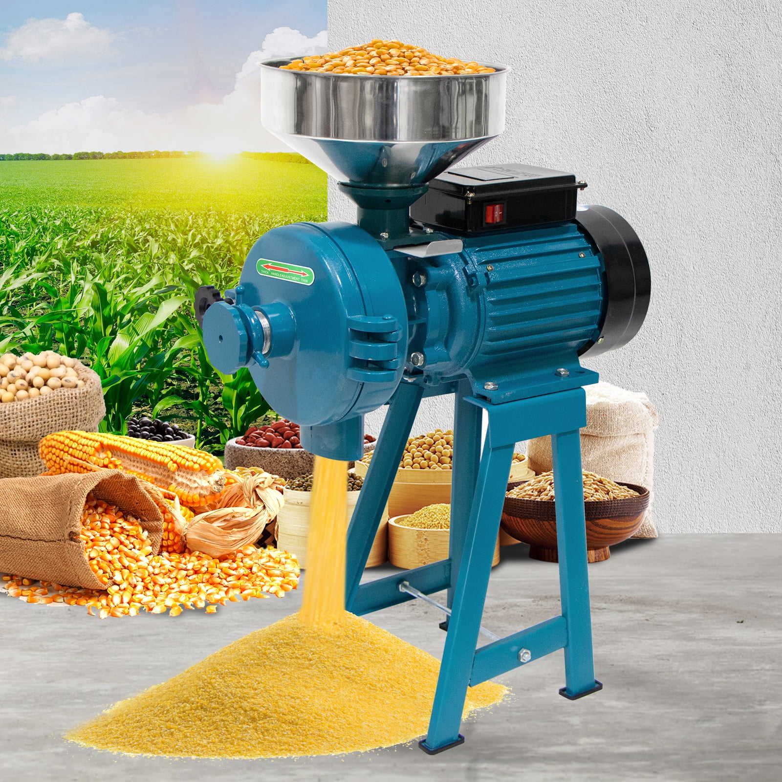Commercial Grinding Machine for Spices 3000W Corn Mill Grinder
