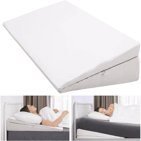 NAIZEA Extra Large Memory Foam Bed Wedge Pillow for Sleeping, 3 In 1 Adjustable to 2.5, 5 & 7.5 Inches, Bed Wedge Mattress Gap Filler for sleeping, Reading, Acid Reflux, Anti Snore