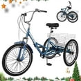 thumbnail image 1 of NAIZEA Foldable 7 Speed Derailleur Tricycles, Peacock Green, 1 of 8