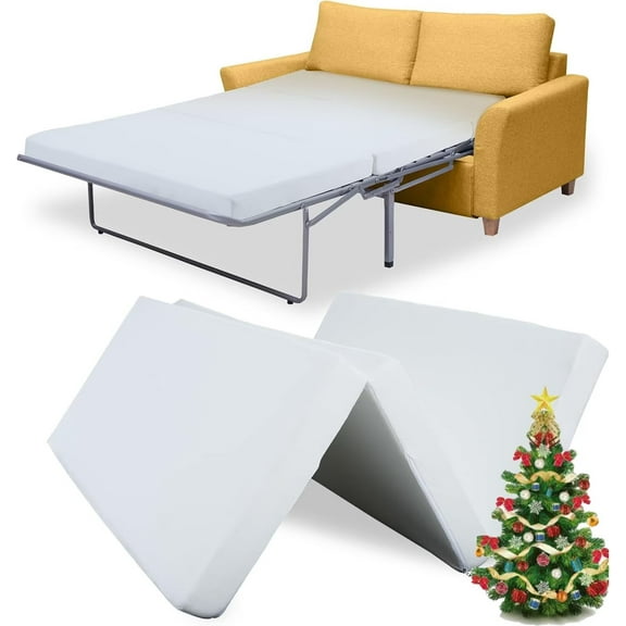 NAIZEA Breathable Jacquard Foldable Sofa Bed Mattress Replacement Memory Foam 4 inch Full Size