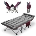 thumbnail interactive-video image 1 of NAIZEA Heavy Duty Camping Cot For Adults – Folding Military Cot With Mattress & Bag, Supports 600lb 1 of 6