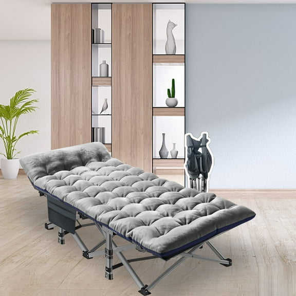 NAIZEA Folding Camping Cot With Mattress For Adults,Lightweight Folding Bed With Carry Bag For Office Nap And Beach Vocation