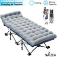 thumbnail image 1 of NAIZEA Folding Camping Cots for Adults Camping Bed Camp Cot Portable Military Cot Heavy Duty Wide Sleeping Cots with Carry Bag for Camp Office Use, 1 of 8