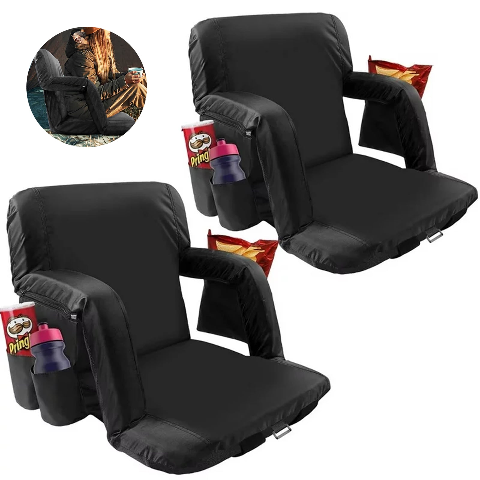 NAIZEA Folding Stadium Seat with Backrest Support, Portable Bleacher