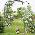 thumbnail image 1 of NAIZEA Garden Arch Trellis for Climbing Plants, 79'' L x 87'' H Large Garden Arch Arbor Trellis for Climbing Plants Outdoor - Garden Arch for Lawn, Party, Ceremony Wedding Decoration, Black, 1 of 13