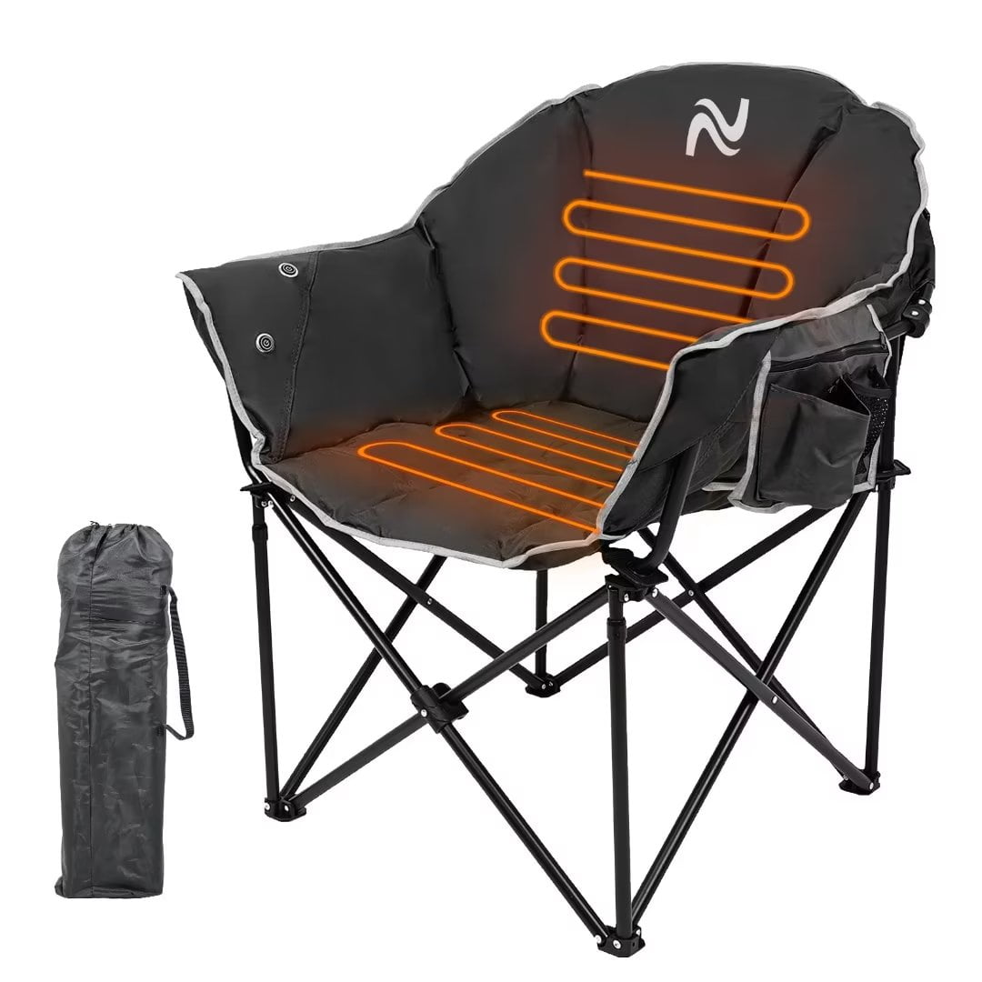 NAIZEA Heated Camping Chair Oversized, Outdoor Portable Folding Heated