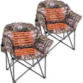 thumbnail image 1 of NAIZEA Heated Camping Chair, Portable Folding Heated Moon Chair, 3 Adjustable Temperature Levels, Outdoor, Lounge, Patio Chair, Supports 500lb, Gray, 2pac, 1 of 9