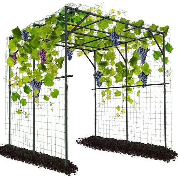 NAIZEA 79" Black Metal Arbor for Climbing Plants, Outdoor Garden Trellis