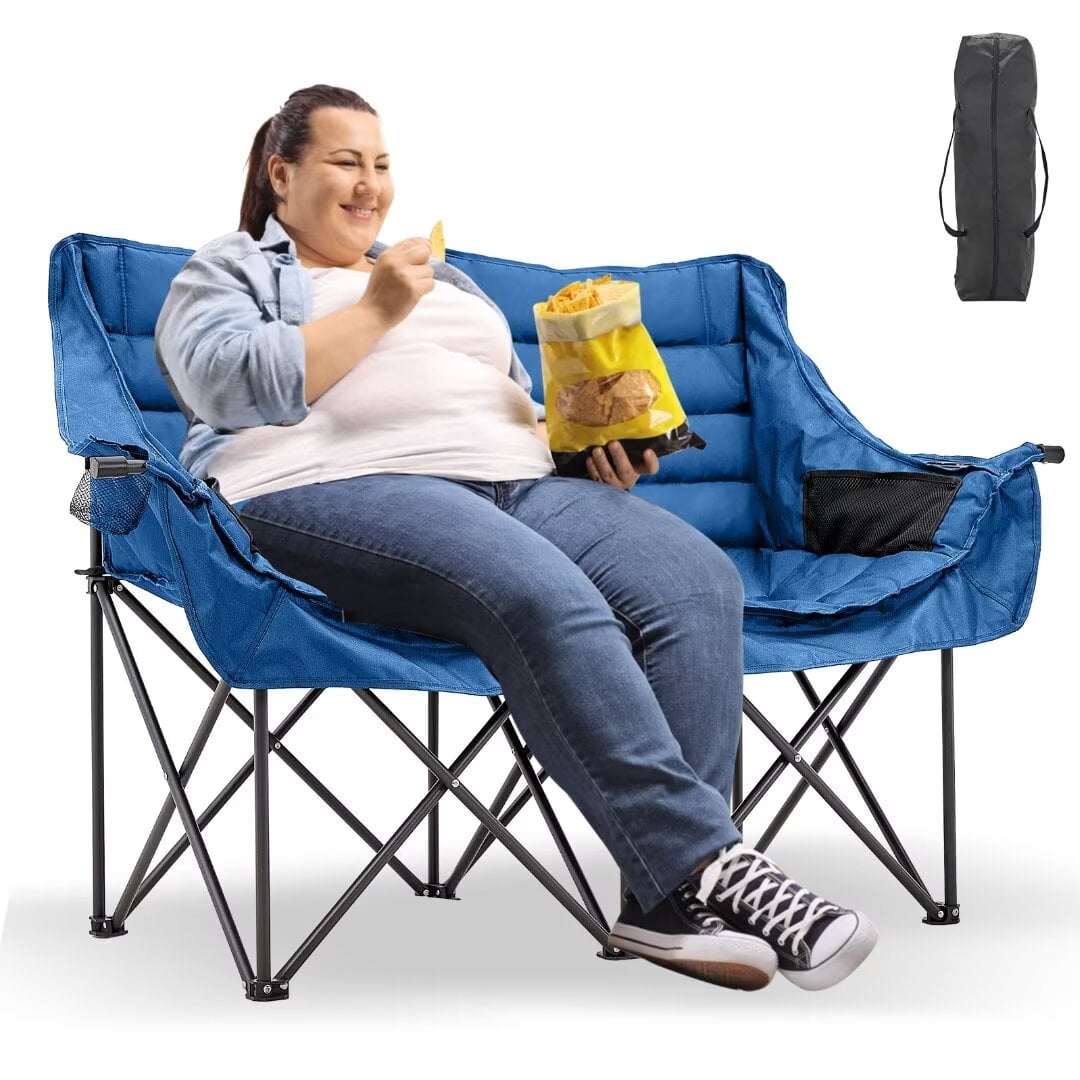 Nice C Padded Camping Chair, Camping Chair, Oversized Camping Chair Oversized Chairs Adults Heavy Duty Fold Camp Lawn Chair W Cooler Bag Thick 2 P