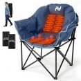 thumbnail image 1 of NAIZEA Oversized Heated Camping Chair, 2*10000mAh Power Bank Included, Portable Folding Lawn Chair, 3 Heat Levels, Outdoor Lounge Patio Chair, with Large Pockets and Travel Bag, Supports 500lb, 1 of 10