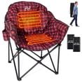 thumbnail image 1 of NAIZEA Oversized Heated Camping Chair, 2*10000mAh Power Bank Included, Portable Folding Lawn Chair, 3 Heat Levels, Outdoor Lounge Patio Chair, with Large Pockets and Travel Bag, Supports 500lb, 1 of 8