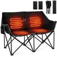 thumbnail image 1 of NAIZEA Oversized Heated Camping Chair Heats Back and Seat, 2*10000mAh Power Bank Included, Two Person Folding Loveseat Double Camping Chair, Double Lawn Chairs for Outdoor, Picnic, Lounge Patio, 1 of 9