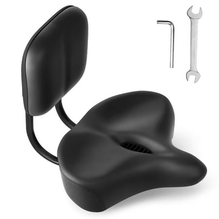 NAIZEA Oversized Universal Bike Seat with Backrest, 13" x 11.8" Bicycle Tricycle Saddle Seat with Back Support, Oversize Comfort Saddle with Back Rest