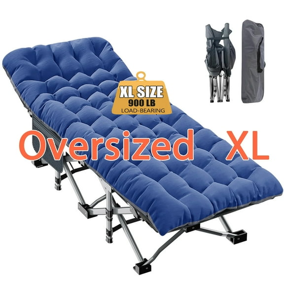 "NAIZEA Foldaway Oversized XL Camping Cot with Mattress, 78""x32"" Portable Rollaway Guest Sleeping Cot, Supports 900 lbs"