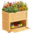 thumbnail image 1 of NAIZEA Raised Bed Garden Cabinet with Extra Storage Compartments, 34" x 18" x 30" Wooden Planter Box Large Planter Stand Box for Herbs, Vegetables, Flowers Backyard Patio Gardening Balcony, 1 of 7