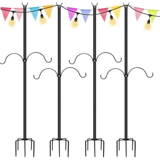Walensee 9.4 ft String Light Poles with Hook for Hanging String Lights for Garden Party Patio Christmas Wedding - 4 Pack