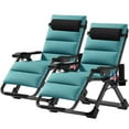 thumbnail image 1 of NAIZEA Zero Gravity Chair, Foldable Portable Lawn Recliner with Cushion, Headrest, Cup Holder, Green, 1 of 7