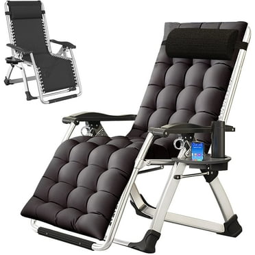 NAIZEA Zero Gravity Chairs Folding Patio Lounge Chair Outdoor with Mat,Tray,Pillow