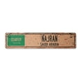 thumbnail image 1 of NAJRAN SAUDI ARABIA Vintage Plastic Street Sign Saudi Arabian flag city country road wall gift | Indoor/Outdoor | 18" Wide, 1 of 4