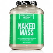 NAKED Mass - Vanilla Vegan Weight Gainer - 8Lb Bulk, GMO Free, Gluten Free, Soy Free & Dairy Free. No Artificial Ingredients - 1,230 Calories - 11 Servings