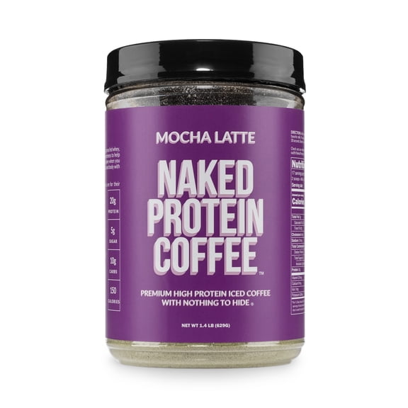 NAKED Mocha Latte Protein Coffee - Premium Instant Coffee - Protein Shake, Iced Coffee, Protein Drinks, Delicious Keto Friendly and Gluten Free, 17 Servings